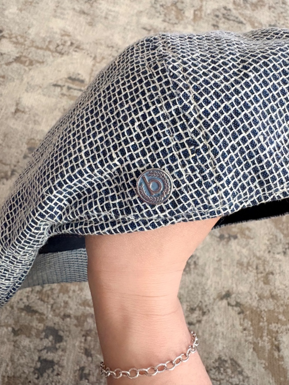 Bugatti Blue & White Flat Cap – Newsboy / Ivy Style - Picture 6 of 6